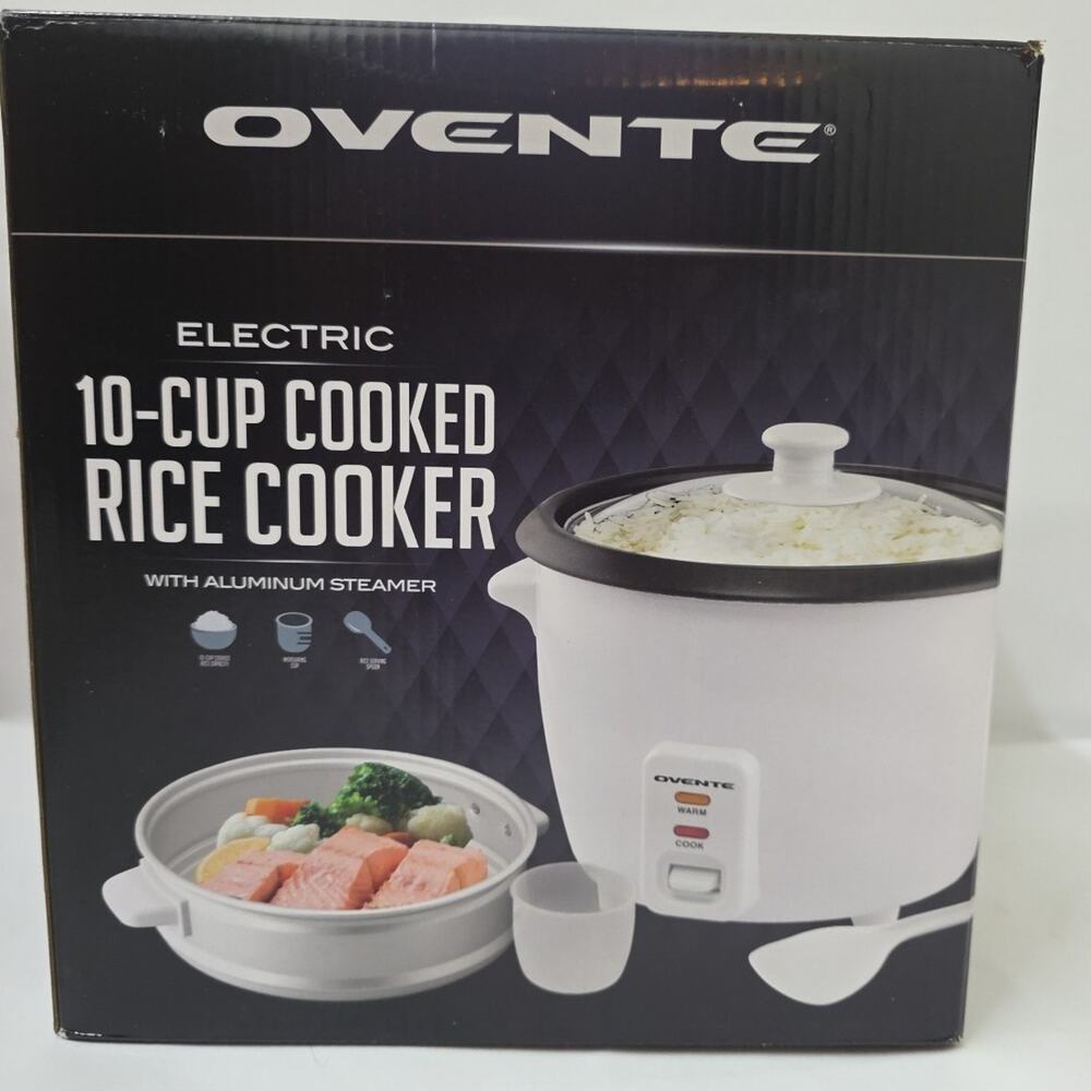 OVENTE Rice Cooker with Food Steamer Basket - Makes up to 10-cups cooked rice